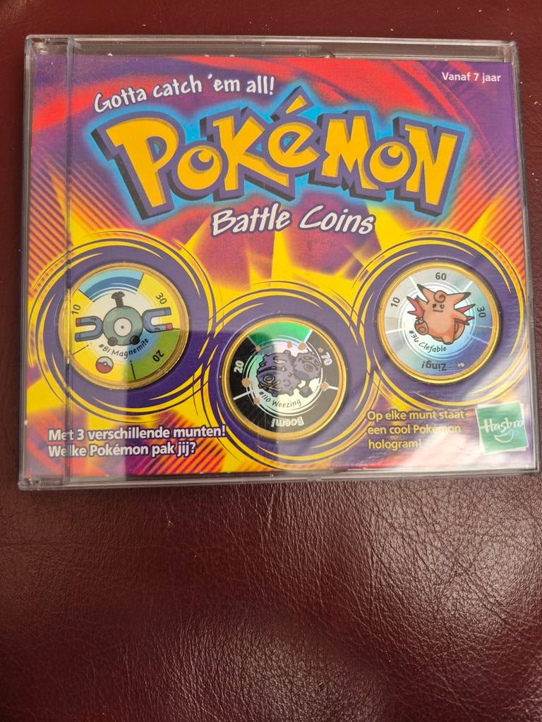 Pokemon Battle Coins - Zeldzame Set met 3 Munten, Ophalen, Zo goed als nieuw, Overige typen