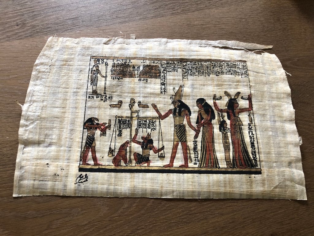 Egyptische kunst op papyrus, Ophalen of Verzenden
