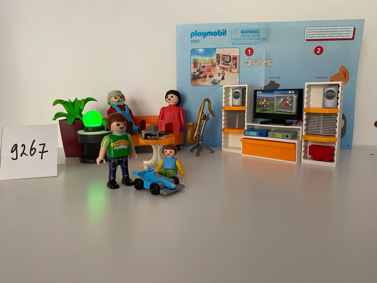 Playmobil 9267 Woonkamer met TV en Figuren, Complete set, Overige typen, Ophalen of Verzenden, Zo goed als nieuw