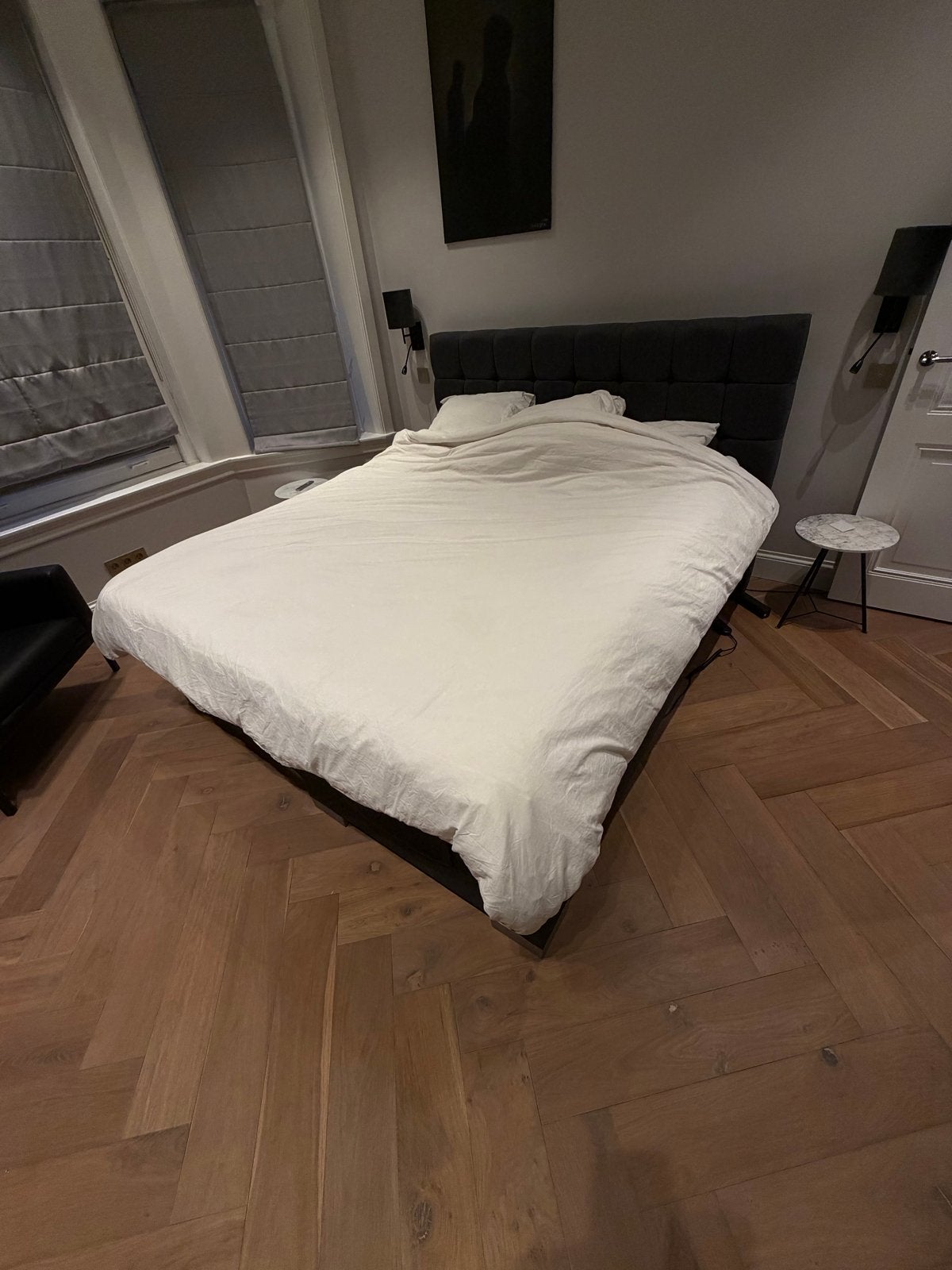Elektrisch 2 persoons bed te koop aangeboden, Ophalen, Zo goed als nieuw, Tweepersoons, Hout