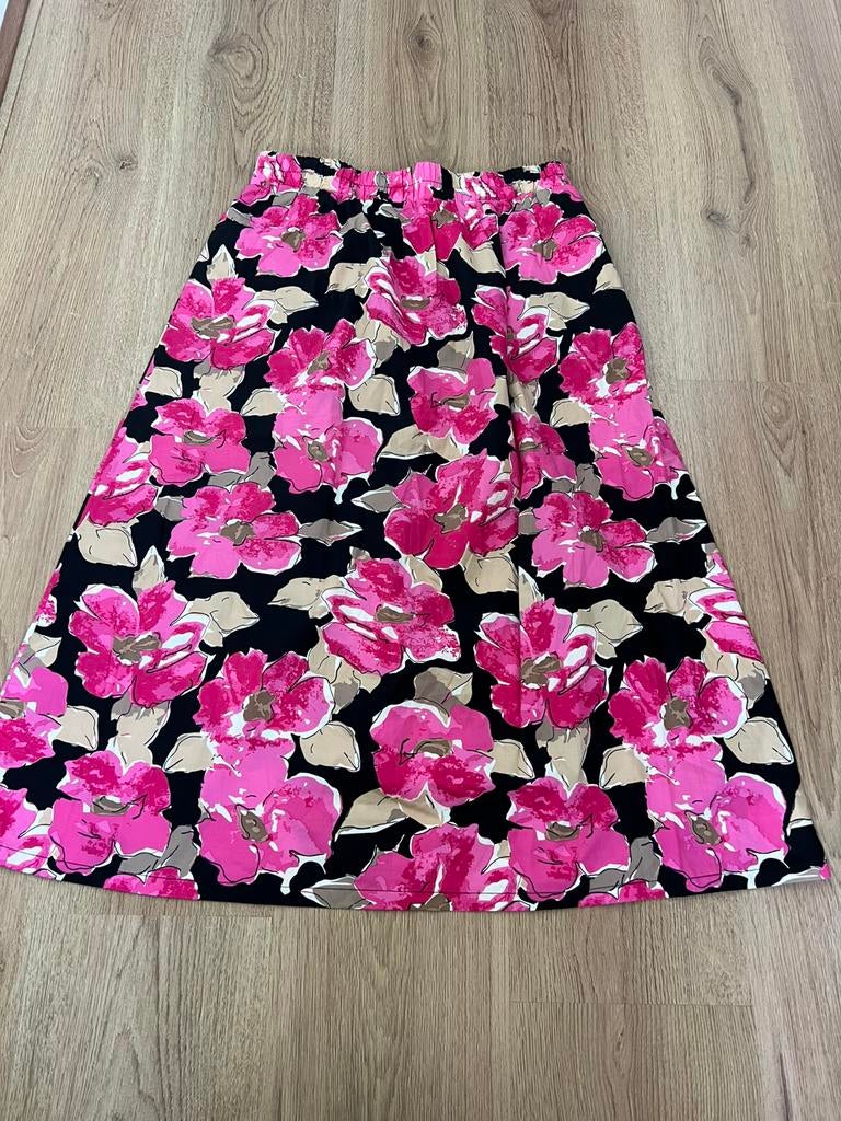 Soya concept roze zwart rokje m bloemen katoen, Maat 38/40 (M), Soyaconcept, Ophalen of Verzenden, Zo goed als nieuw