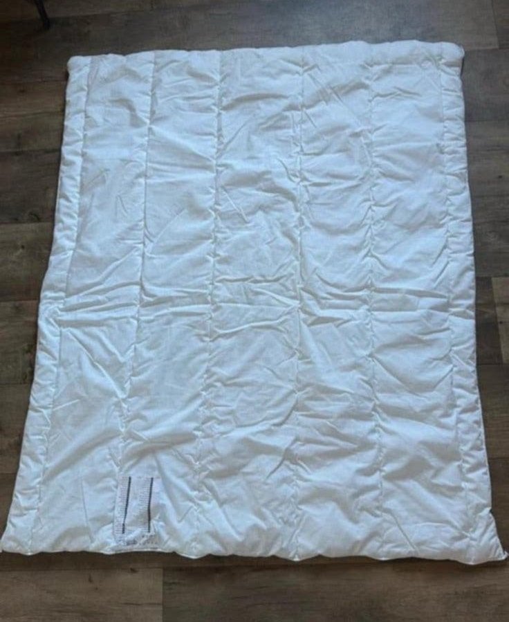 IKEA peuter bedbed Len + kinder kussen 110x125cm, Jongetje of Meisje, Wit, Ophalen of Verzenden, Zo goed als nieuw