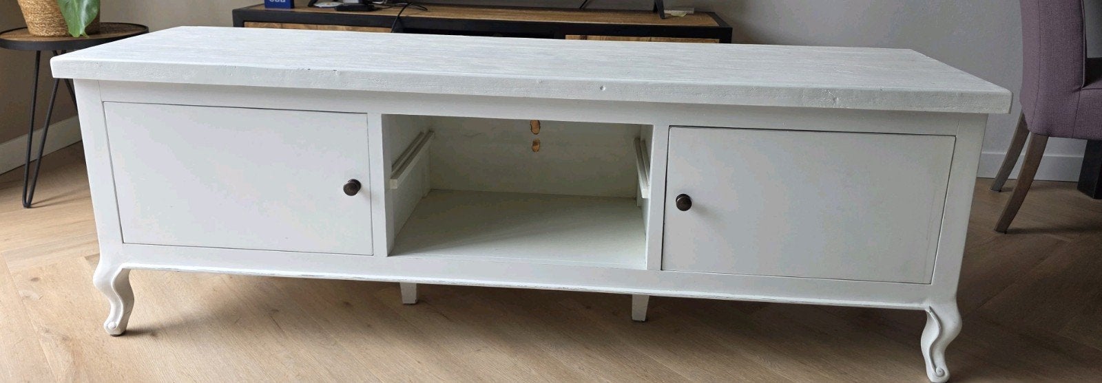 Tv meubel wit hout met opbergruimte 170x45x58, Ophalen of Verzenden, 25 tot 50 cm, 150 tot 200 cm, Minder dan 100 cm