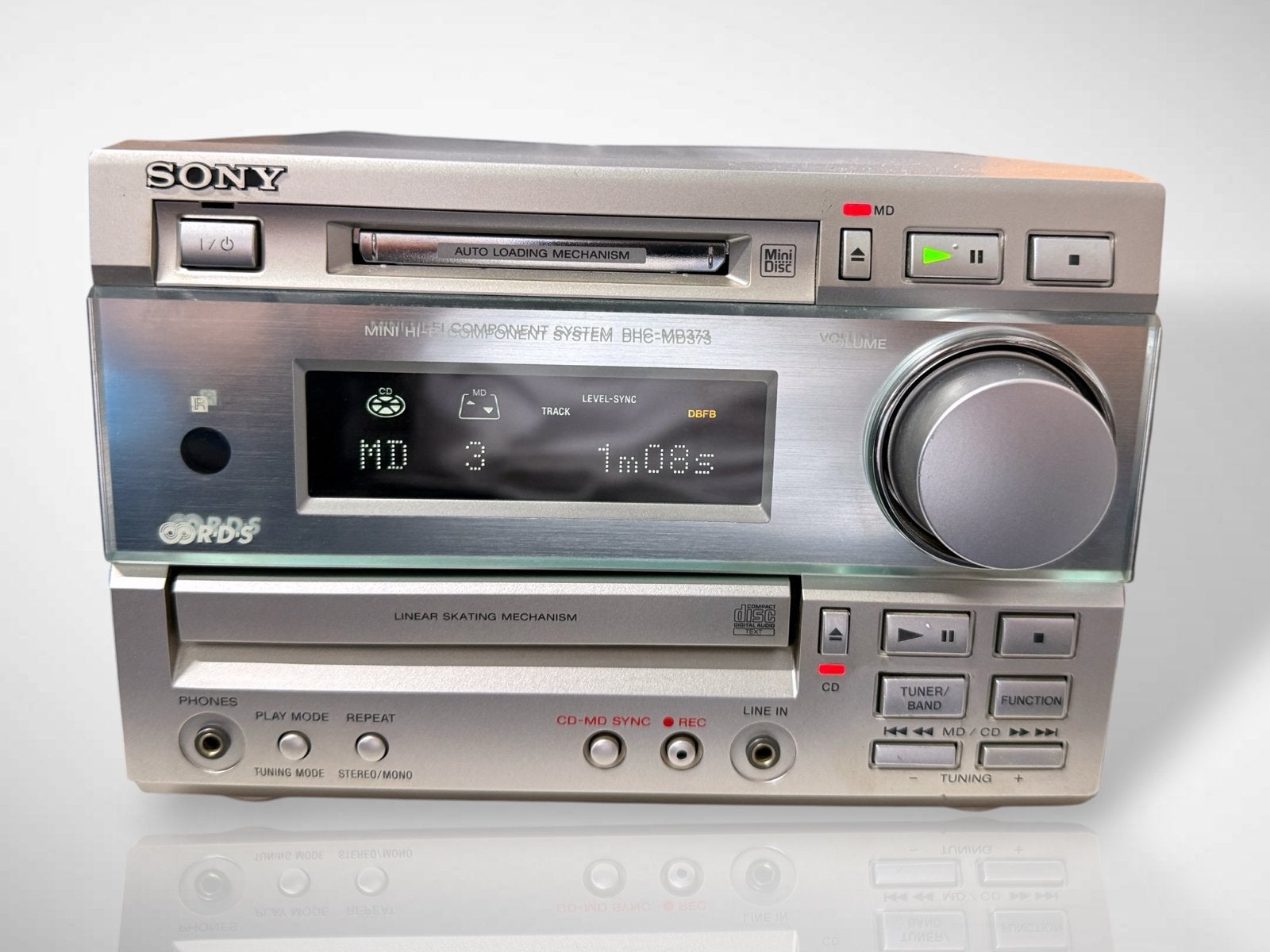 Vintage Sony HCD-MD373 CD/Minidisc speler - Perfect werkend, Gebruikt, Sony, Ophalen of Verzenden, Sony