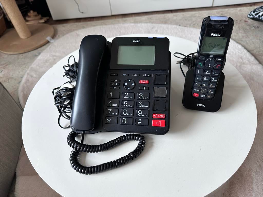 Fysic FX-8025 Senioren Telefoon (Vast & Draadloos), Ophalen of Verzenden, Gebruikt, 2 handsets