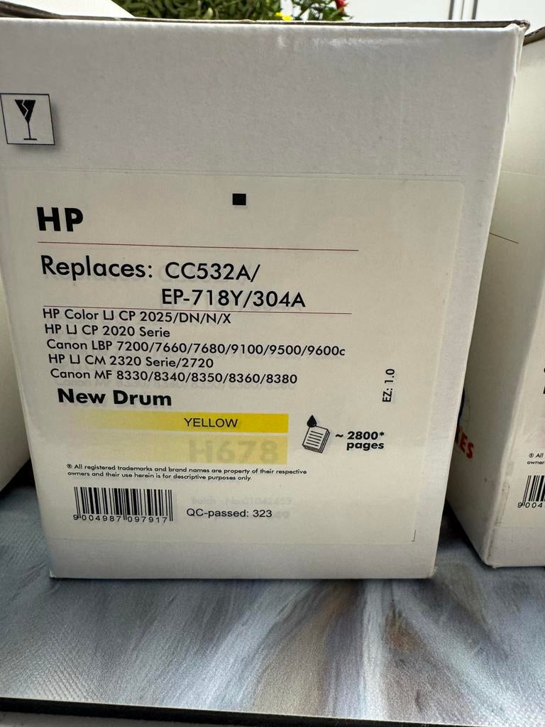 HP Toner Cartridges: 2x Geel, Magenta, Cyaan, Zwart, Ophalen of Verzenden, Zo goed als nieuw, Toner
