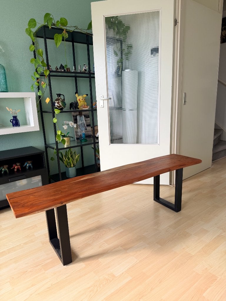 Boomstam zitbankje 160 cm, Ophalen, VidaXL, 150 tot 200 cm, Driepersoons
