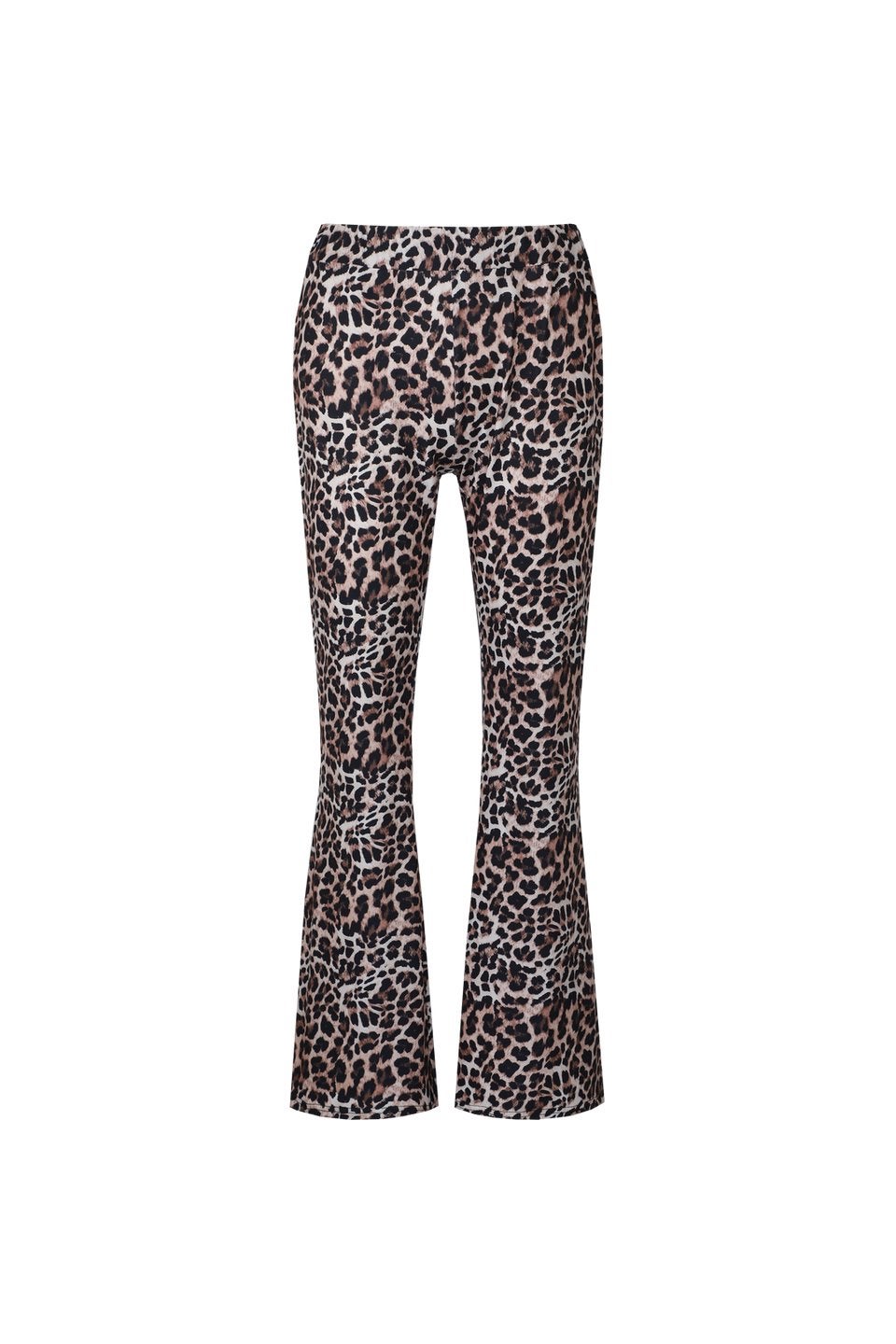 Fluresk - Leopard flared broek | maat 34, Kleding | Dames, Bruin, Ophalen of Verzenden, Maat 34 (XS) of kleiner, Lang