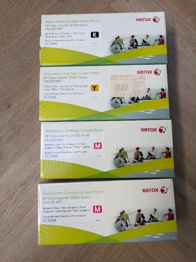 4 st nieuwe toners Xerox CC530A-CC532A-CC533A ZYM (HP 304A), Computers en Software, Printerbenodigdheden, Ophalen, Nieuw, Toner