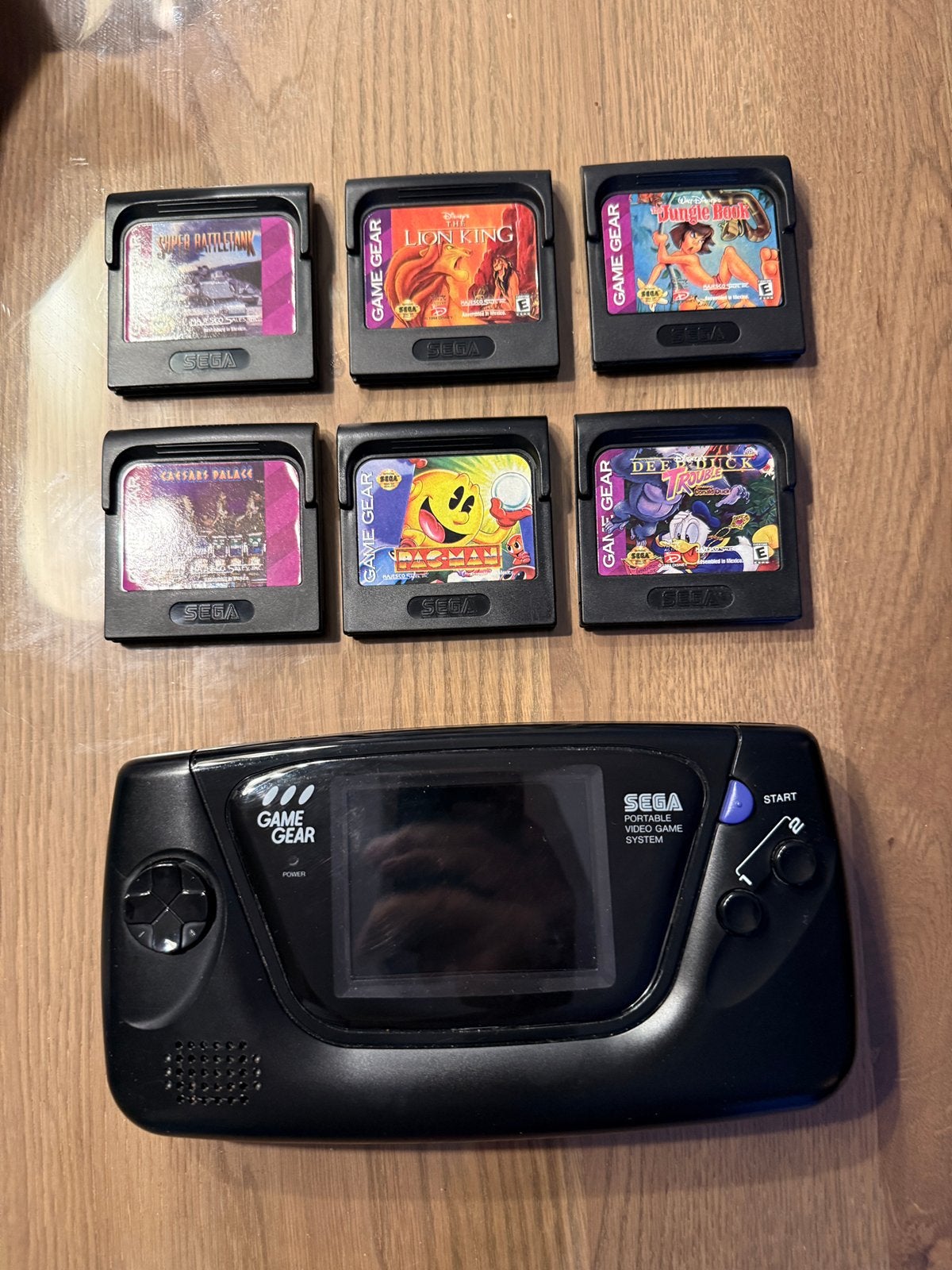 Sega Game Gear (zwart) met 6 games, Ophalen, Game Gear, Zonder controller, Gebruikt