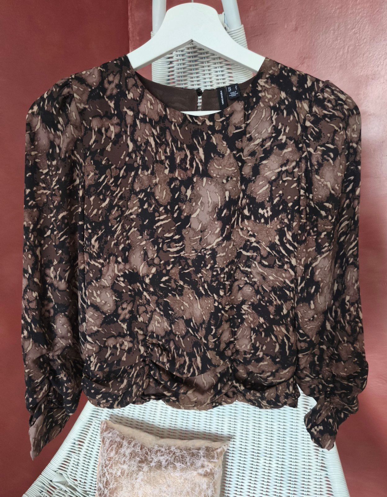 Nieuw - Vero Moda blouse top bruin/zwart - mt s, Bruin, Verzenden, Vero Moda, Nieuw