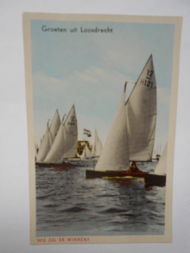 Loosdrecht - Zeilwedstrijd wie zal er winnen oud Loosdrecht, Ophalen of Verzenden, 1940 tot 1960, Ongelopen, Utrecht