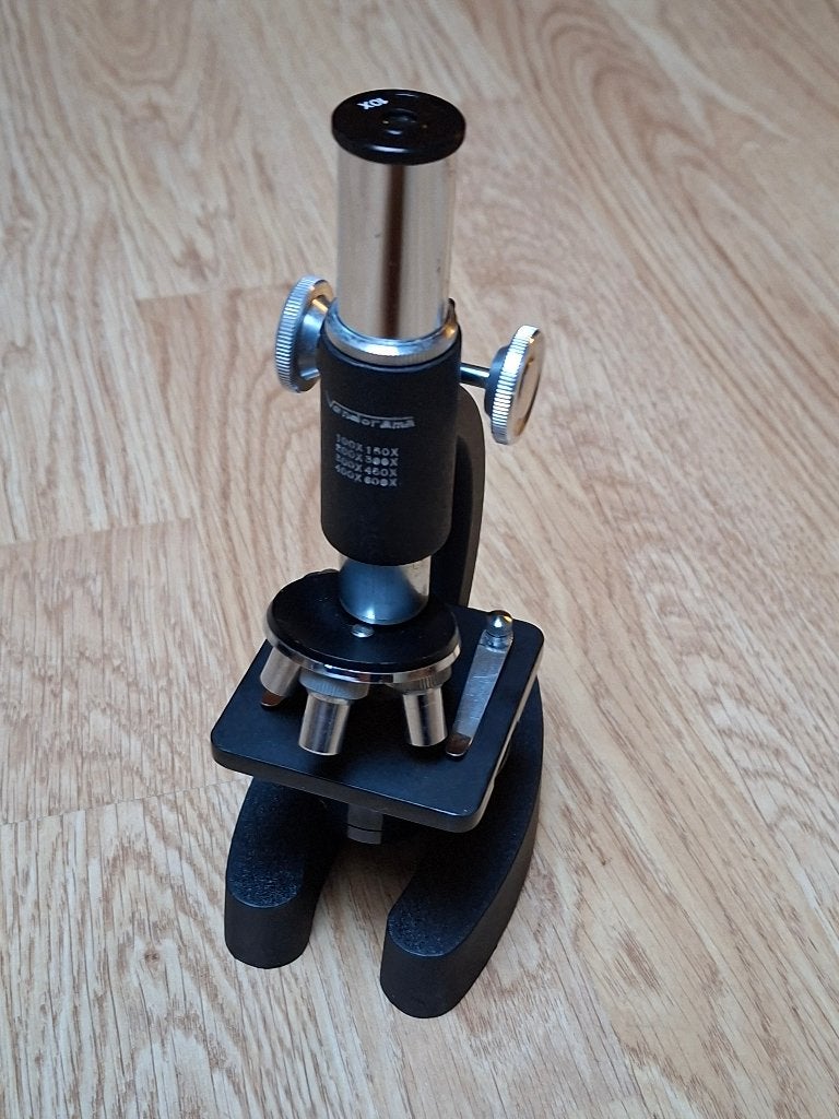 Microscoop Vendorama met div. extra’s i.z.g.st., Ophalen, Gebruikt, 400x tot 1000x, Biologische microscoop
