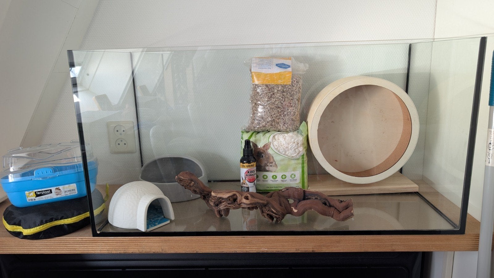 Terrarium voor een hamster + toebehoren, Kooi, Gebruikt, Hamster, 75 tot 110 cm