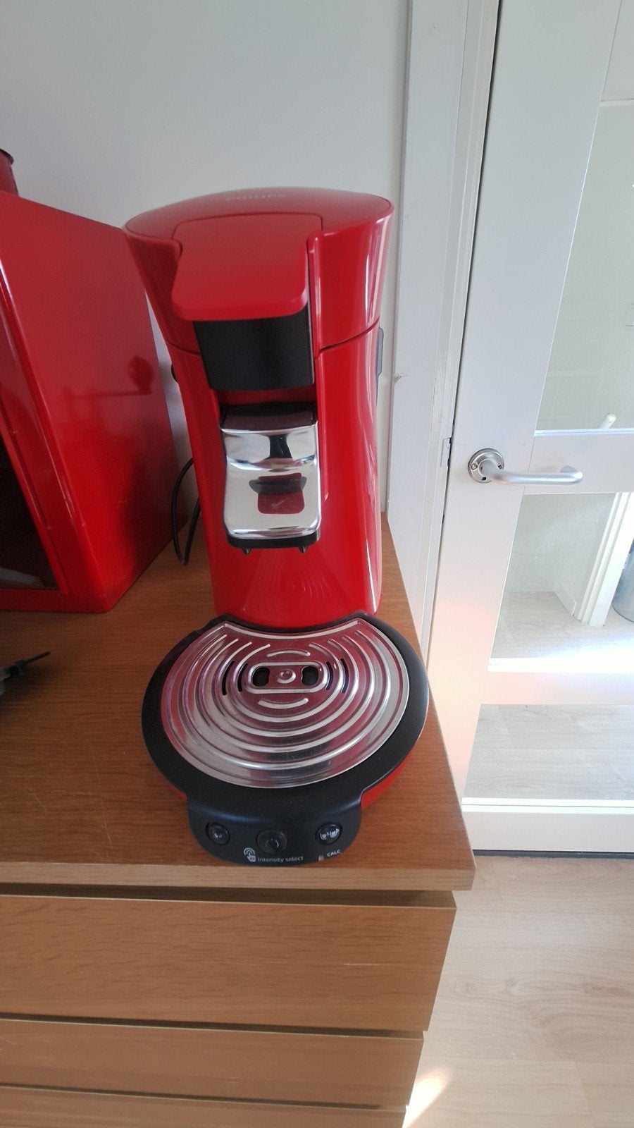 Rode Philips Senseo Original koffiepadmachine, Ophalen, Koffiepads en cups, Koffiemachine, Zo goed als nieuw