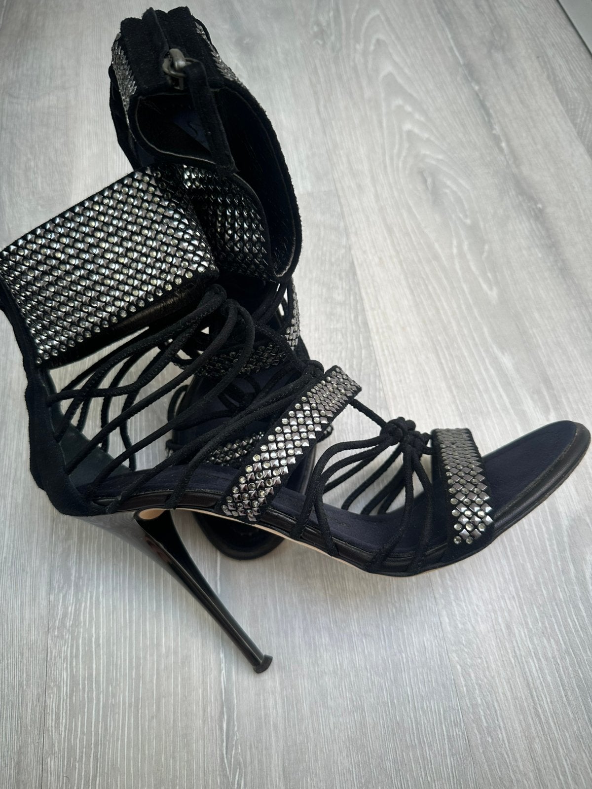 vintage brand  Giuseppe Zanotti, Zwart, Zo goed als nieuw, Sandalen of Muiltjes, Ophalen of Verzenden