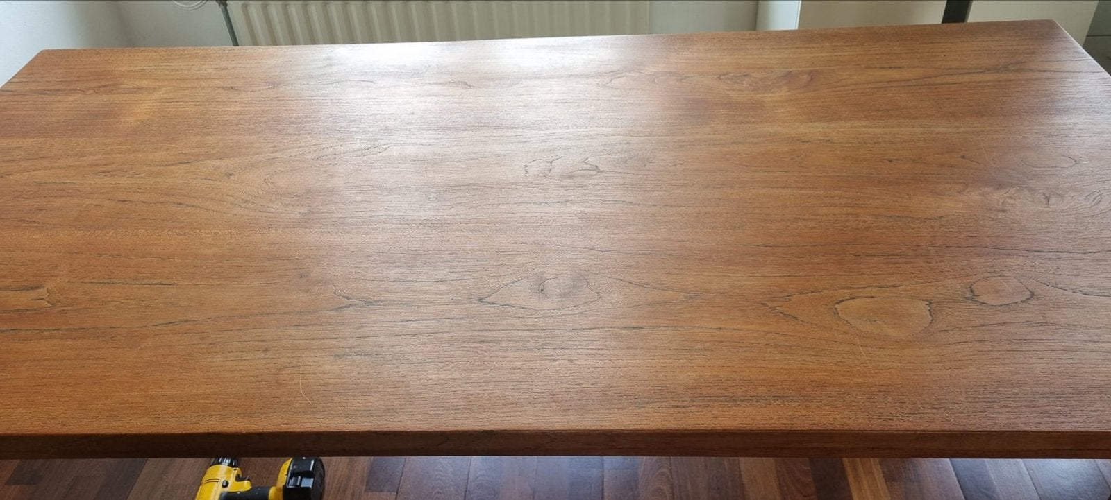 Massief houten eettafel - Teakhout, Huis en Inrichting, Tafels | Eettafels, Ophalen, Gebruikt, 100 tot 150 cm, Teakhout