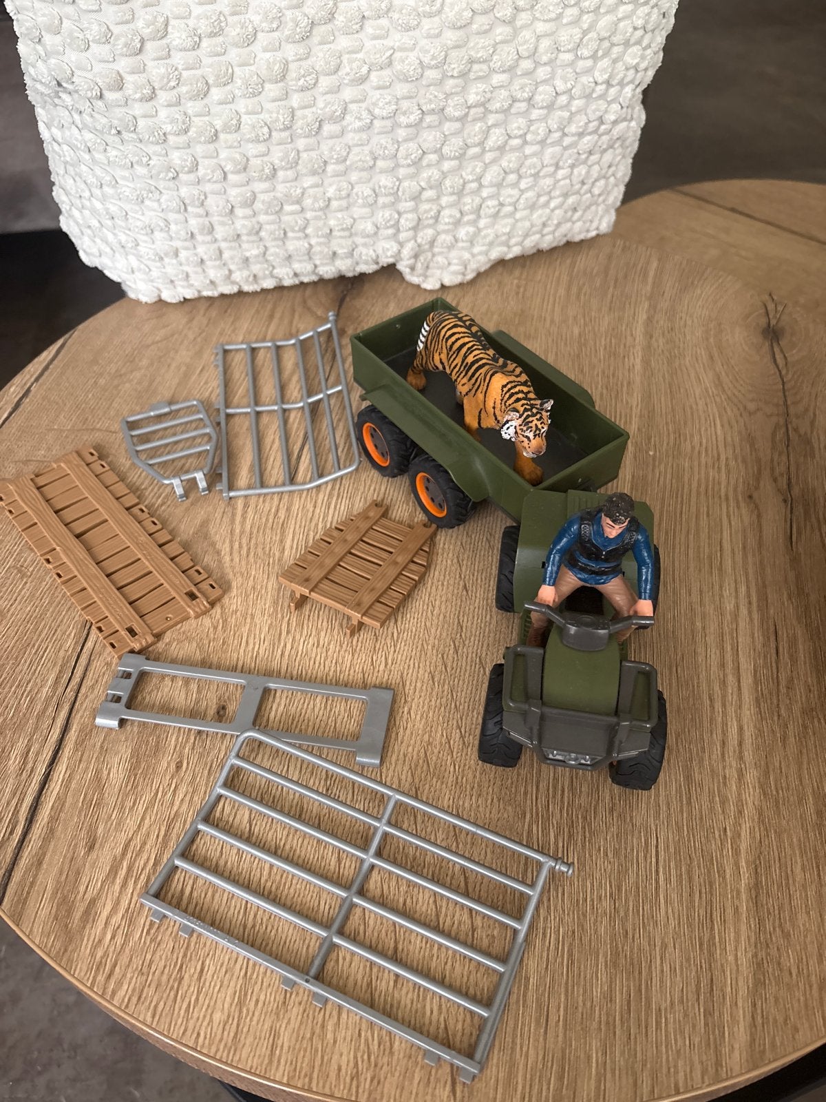 Schleich Safari Set met Quad, Tijger en Hekken - Zonder Doos, Ophalen, Gebruikt, Jongen of Meisje