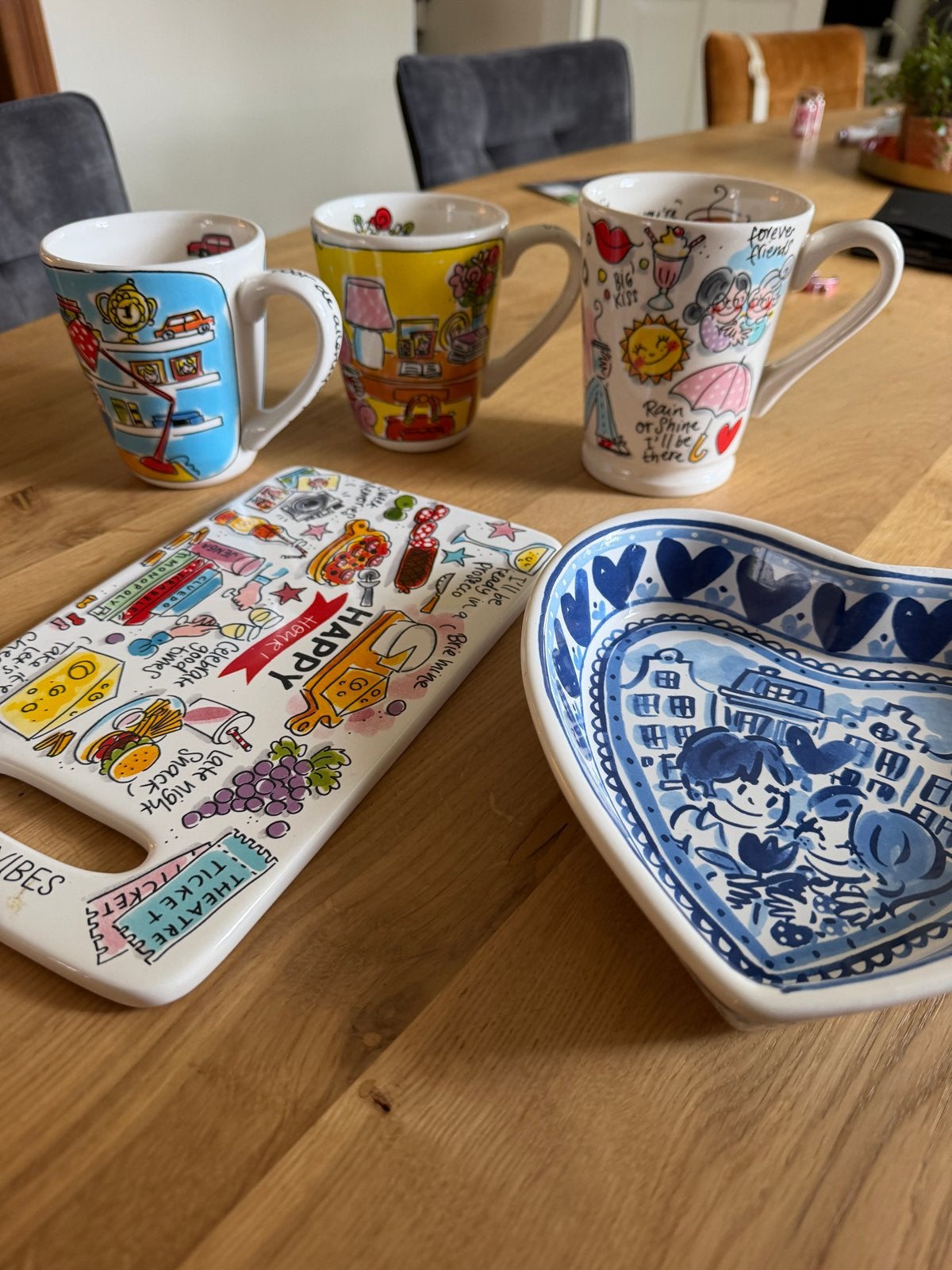 Blond Amsterdam servies: mama papa mokken, schaal, Huis en Inrichting, Keramiek, Overige typen, Ophalen of Verzenden, Zo goed als nieuw