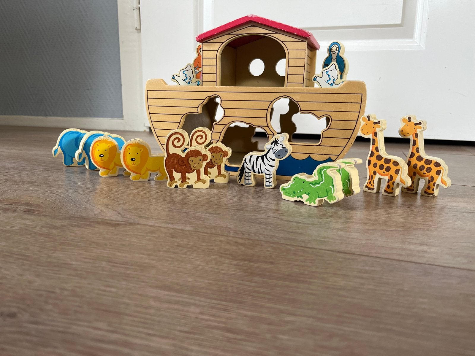 Houten Ark van Noach met dieren, Ophalen of Verzenden, Gebruikt, Overige typen