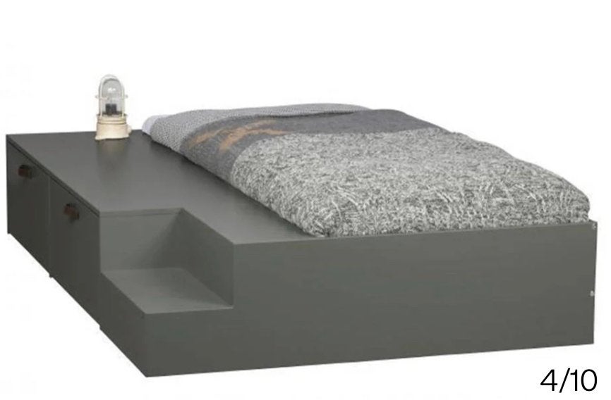 Vtwonen Stage tienerbed 80x200 cm met opberglades, Ophalen, Gebruikt, 70 tot 85 cm, Lattenbodem