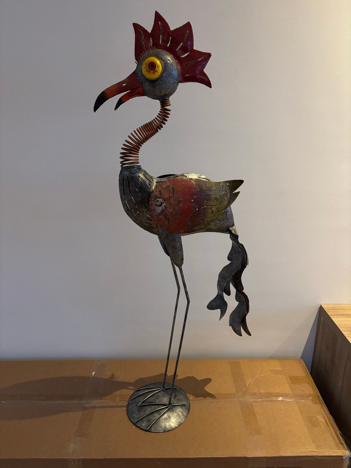 Uniek metalen decoratie beeld - Vogel, Ophalen of Verzenden, Zo goed als nieuw, Dier