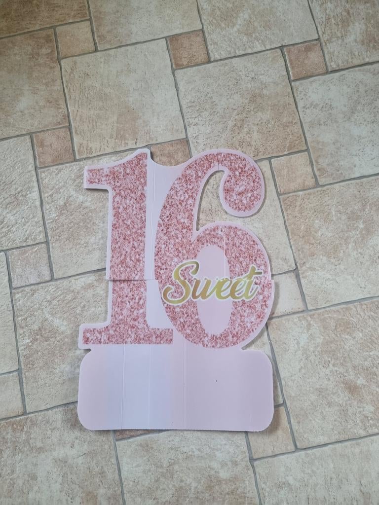 Nieuw sweet sixteen bord 16 jaar meisje, Ophalen of Verzenden, Nieuw, Versiering, Verjaardag