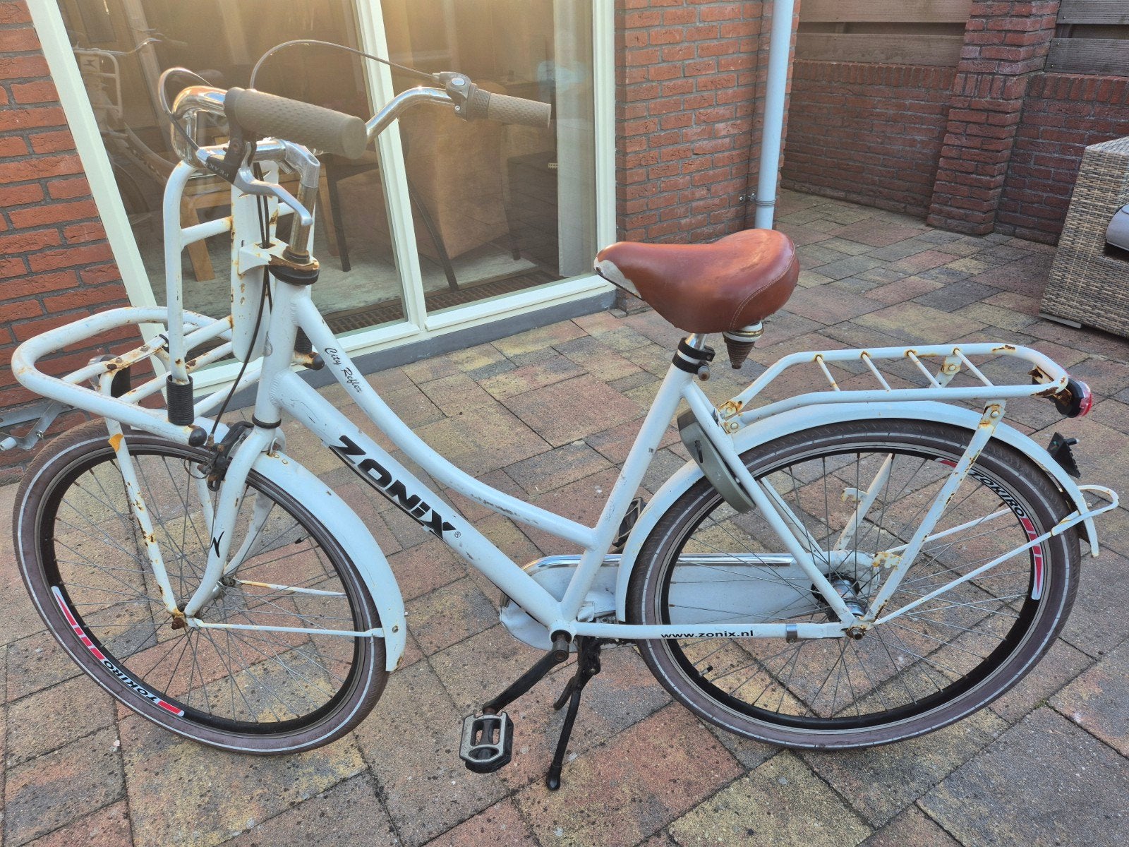 Zonix Omafiets met Bakkersrek - 3 Versnellingen, 57cm, Fietsen en Brommers, 56 cm of meer, Ophalen, Gebruikt, Versnellingen
