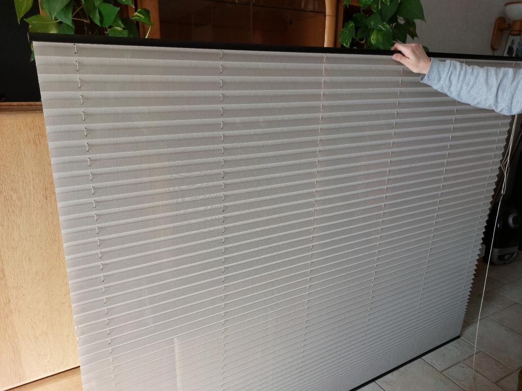 Beige top down plissé gordijnen - 2 stuks - Perfecte staat!, Ophalen, 200 cm of meer, Beige, 150 tot 200 cm