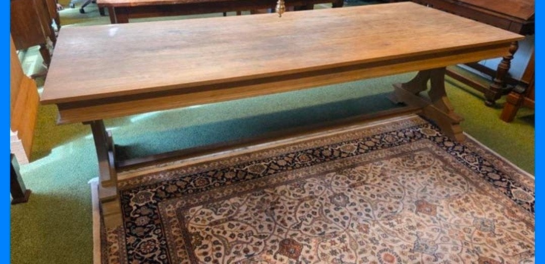 Antieke eikenhouten kloostertafel