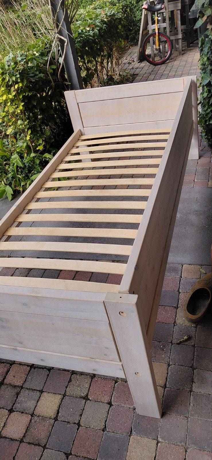 bed 90 x 200, Gebruikt, 90 cm, Eenpersoons, Wit