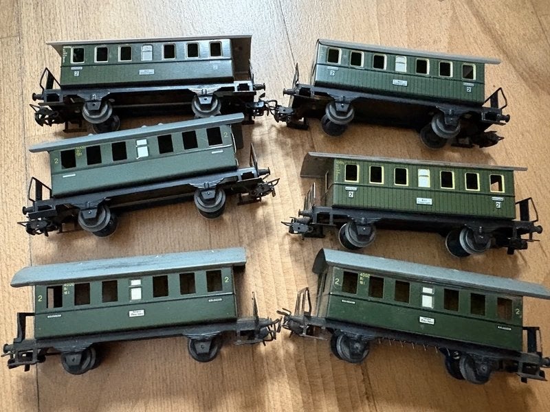 Märklin H0 4040 personen rijtuig 2e klasse, 6 stuks., Wisselstroom, Gebruikt, Wagon, Ophalen of Verzenden