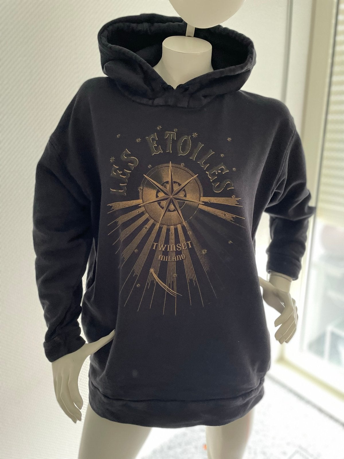 Twinset sweater met capuchon maat m, Ophalen of Verzenden, Zo goed als nieuw, Maat 38/40 (M), Zwart