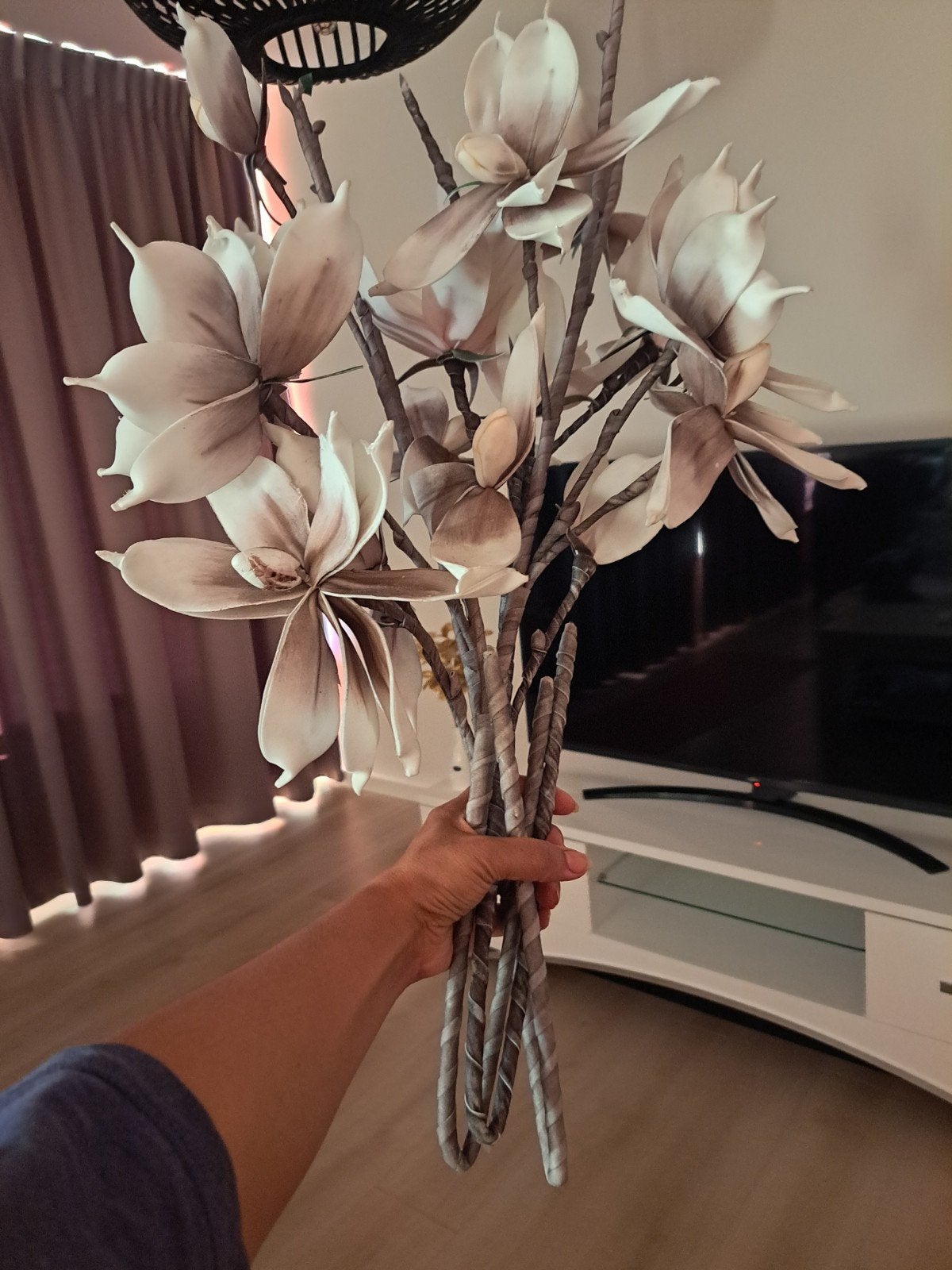 Prachtige kunstbloemen/takken - Magnolia look, Ophalen, Binnen, Gebruikt, Textiel
