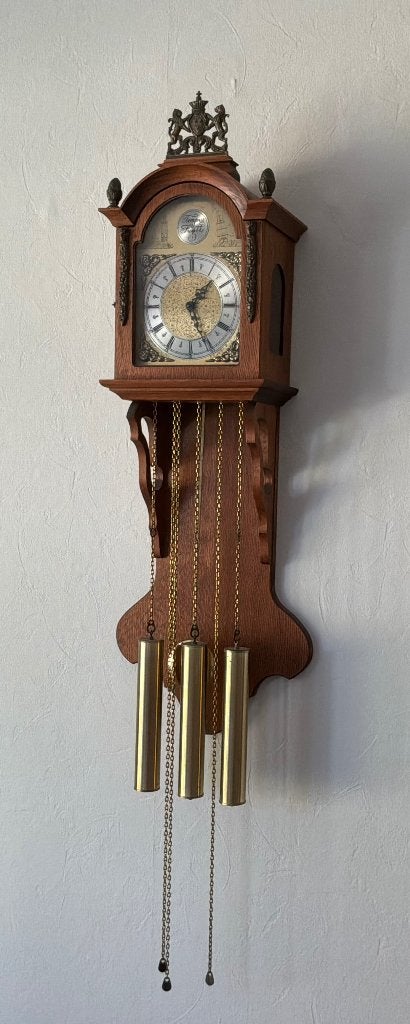 Wandklok, Ophalen, Bruin, Antiek, Analoog
