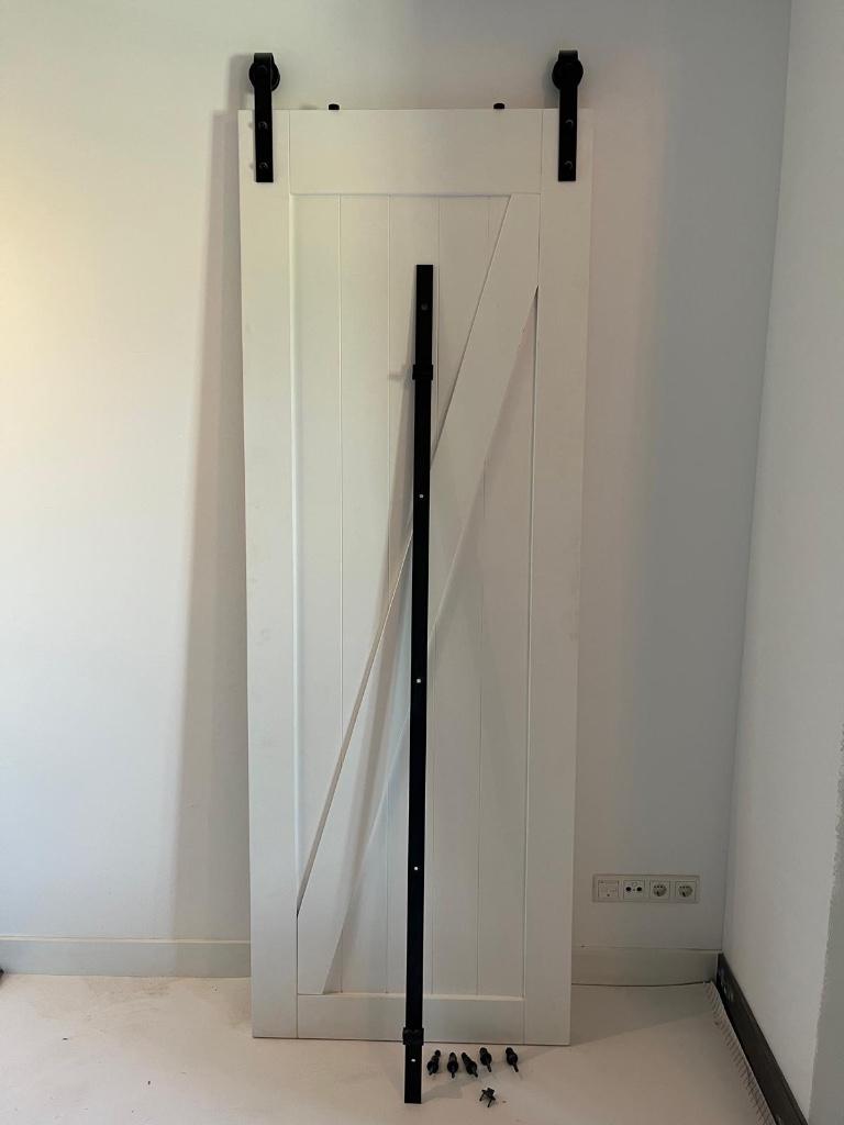 Barndeur met rails, Doe-het-zelf en Verbouw, Ophalen, 80 tot 100 cm, 215 cm of meer, Binnendeur