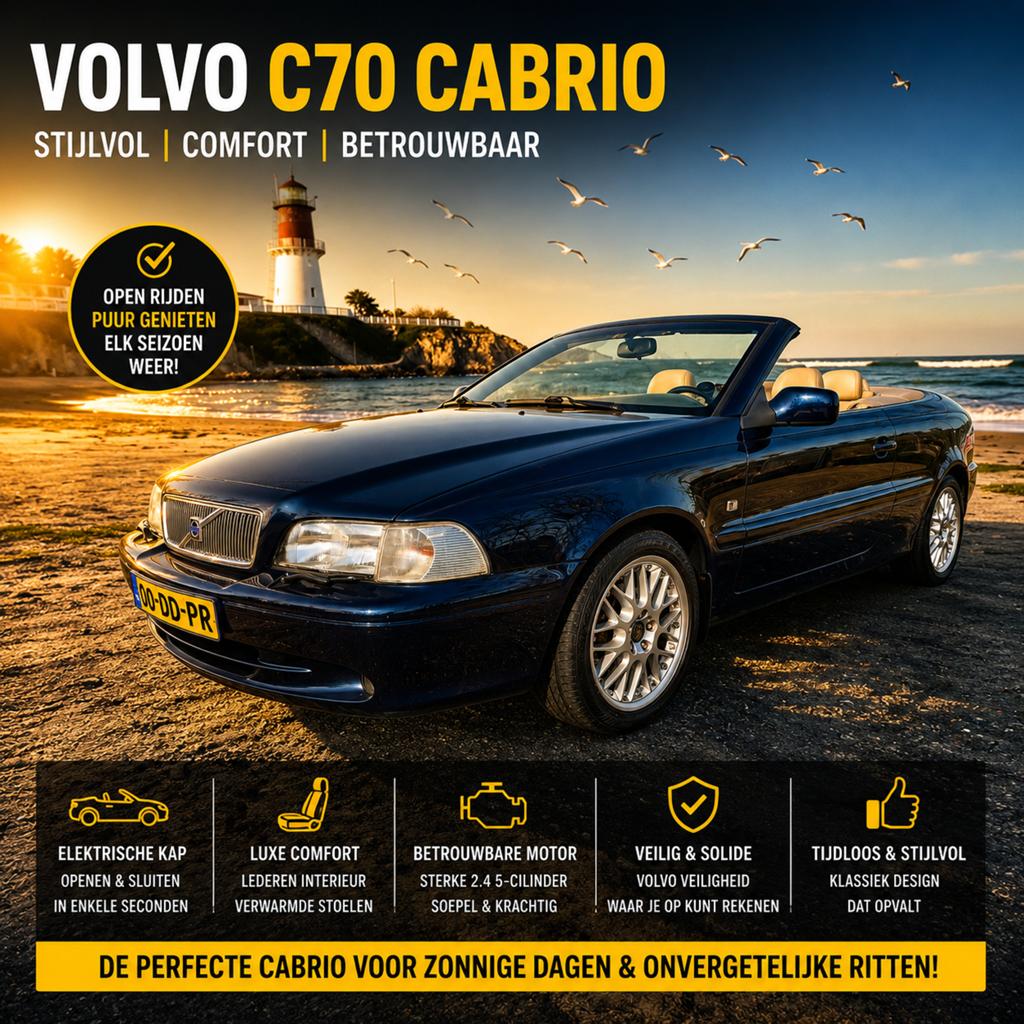 Volvo C70 2.4 T Cabrio AUT 1999•nwe apk•bbs•, C70, Cabriolet, Traction-control, Bedrijf
