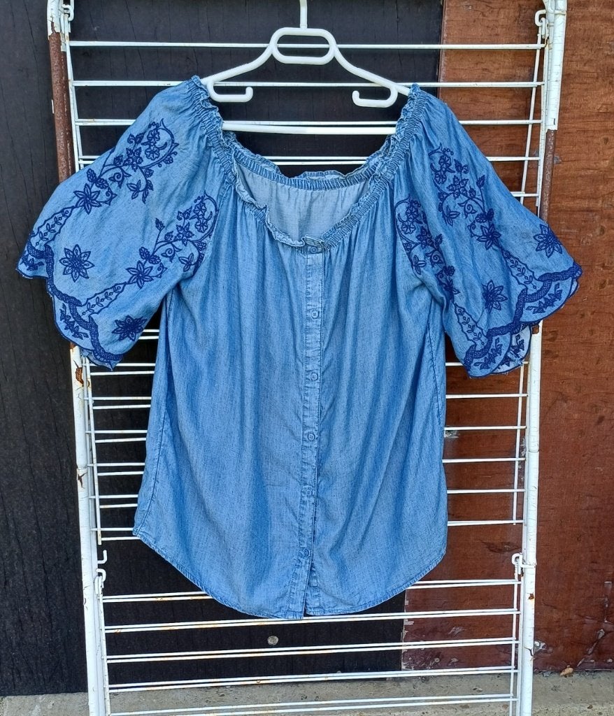 Mooie jeans blouse / hemd, Kleding | Dames, Maat 38/40 (M), Blauw, Ophalen of Verzenden, Zo goed als nieuw
