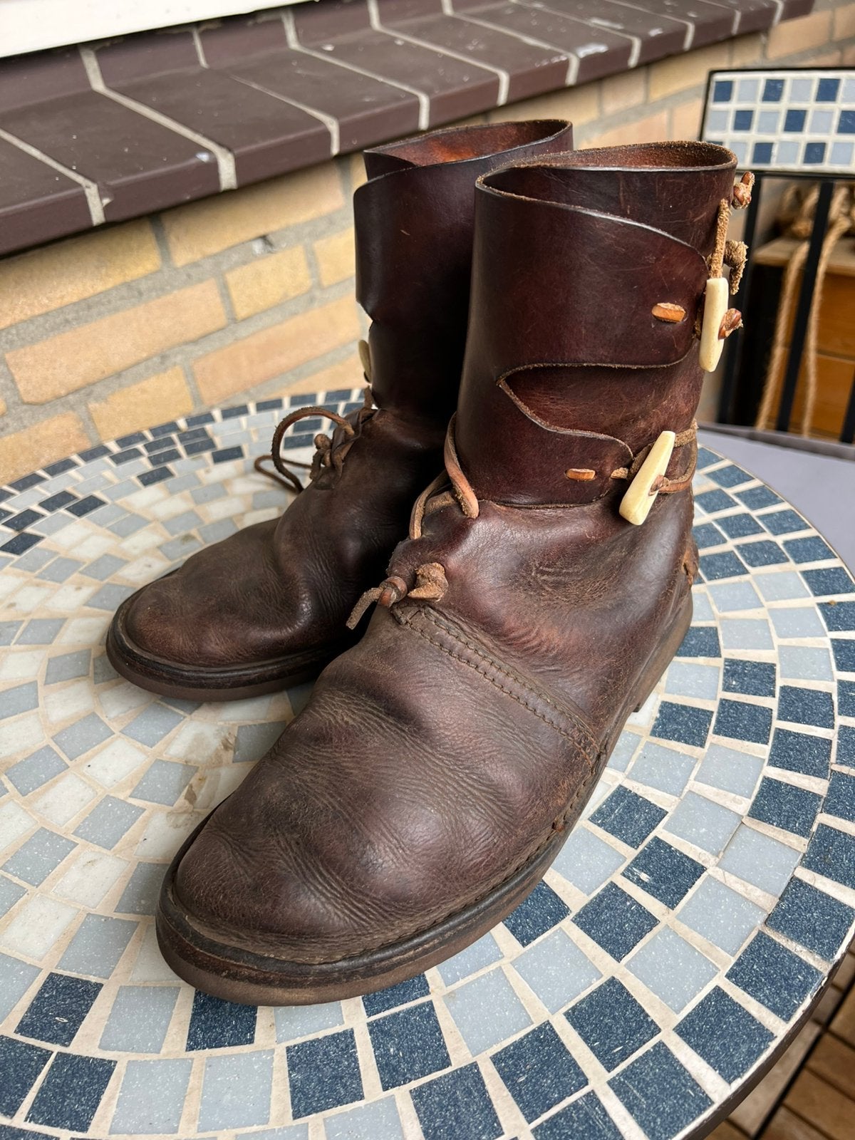Viking laarzen / schoenen voor larp of middeleeuwse events, Ophalen of Verzenden, Gebruikt, Schoenen