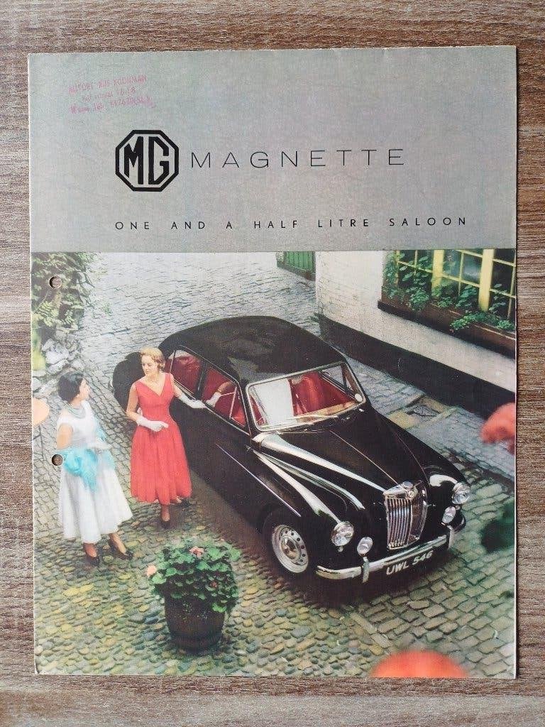 MG Magnette brochure uit 1956, Ophalen of Verzenden, Zo goed als nieuw, Overige merken
