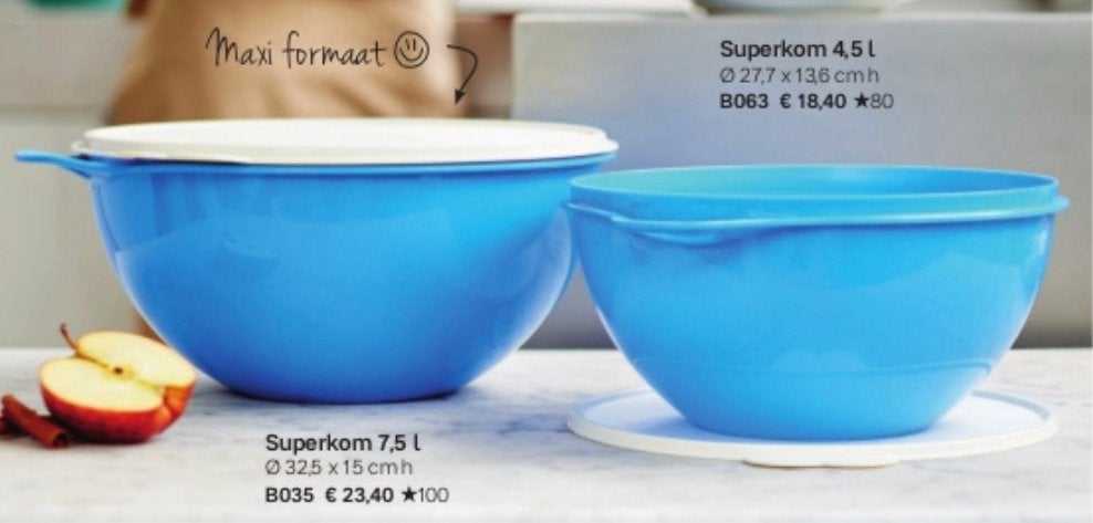 Tupperware Superkommen Set, Huis en Inrichting, Keuken | Tupperware, Nieuw, Bak of Kom, Blauw, Verzenden