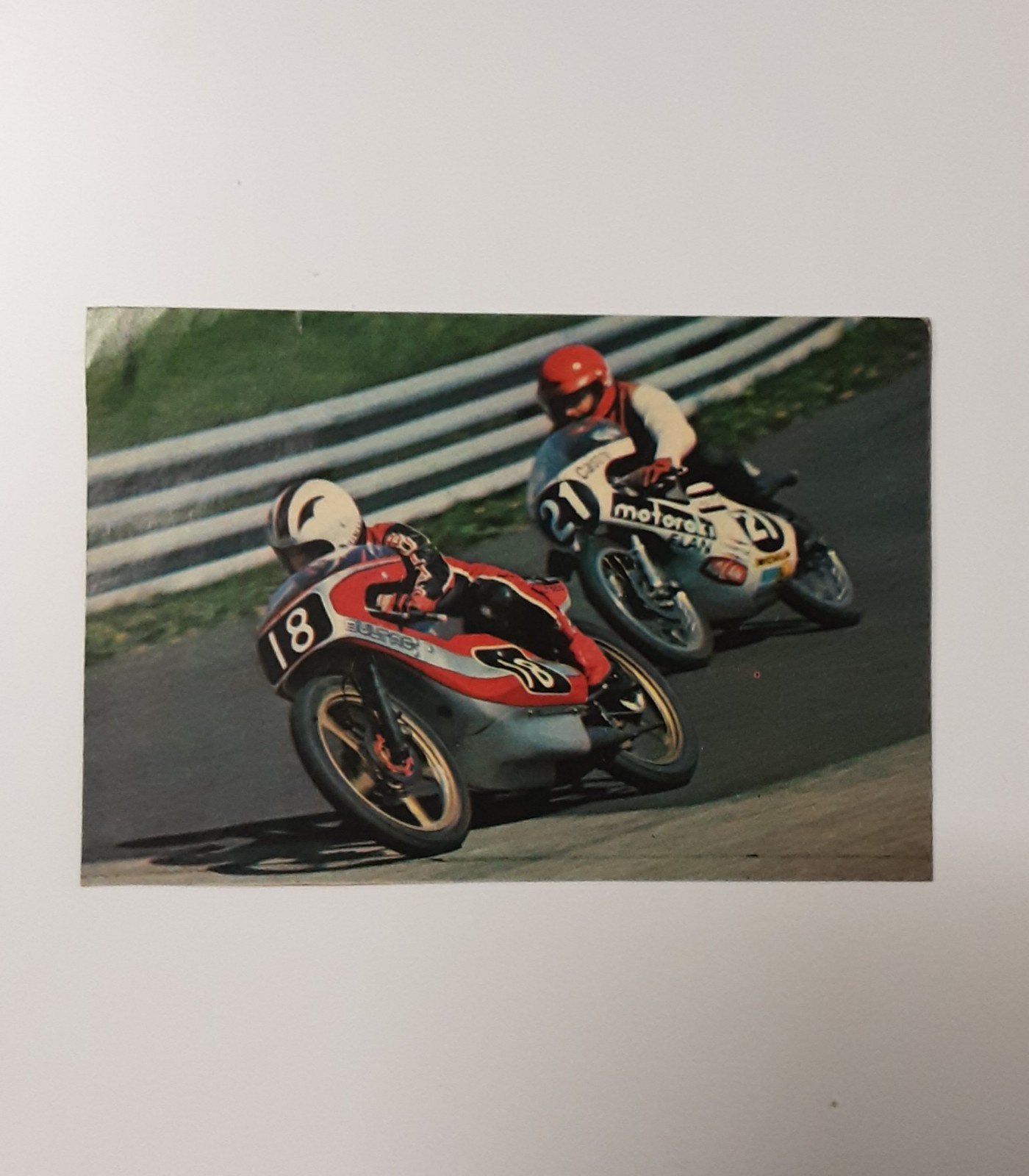 Ansichtkaart 70s Motoren Bultaco Angel Nieto Werner Schmied, Ophalen of Verzenden, Zo goed als nieuw, Motoren