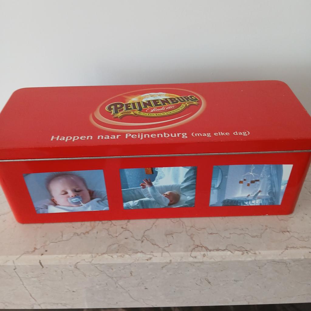 Peijnenburg Koekblik - Vintage Design met Babyfoto's, Verzamelen, Blikken, Ophalen of Verzenden