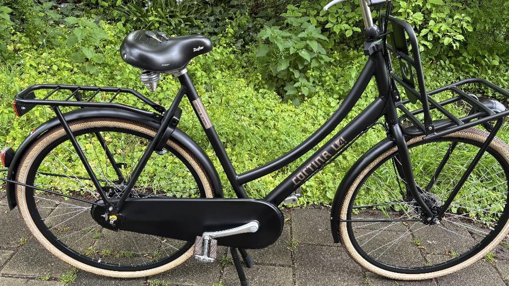 Matzwarte 28 inch Cortina U4 Transport Damesfiets 61cm 7V, Fietsen en Brommers, Fietsen | Dames | Damesfietsen, Versnellingen