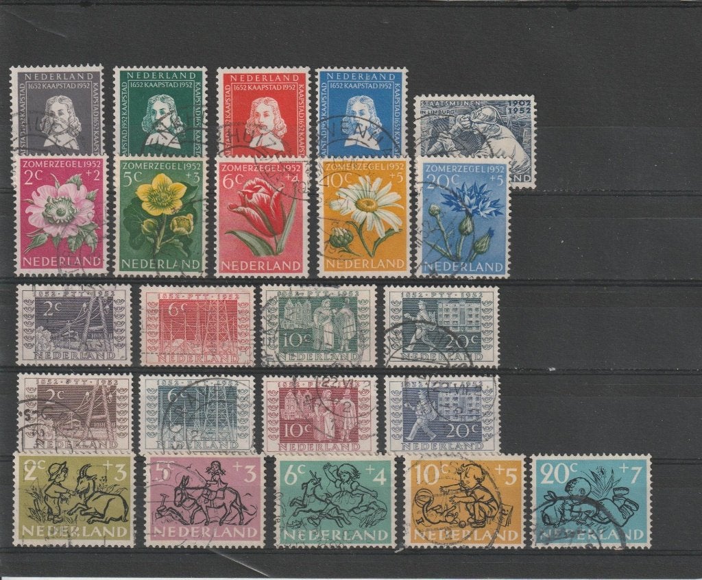 Nederland - jaargang 1952 gestempeld, compleet., Postzegels en Munten, Ophalen of Verzenden, Na 1940, Gestempeld