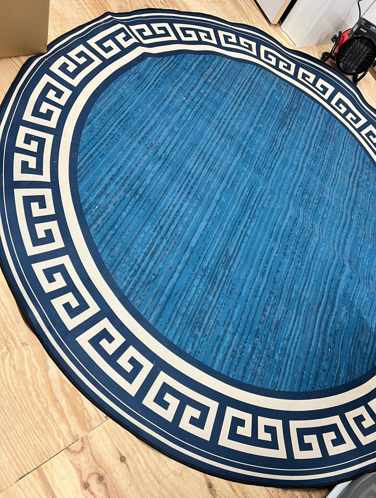 XL rond vloerkleed tapijt 200cm ronde cirkel Chinese stijl, Blauw, Rond, Ophalen of Verzenden, H