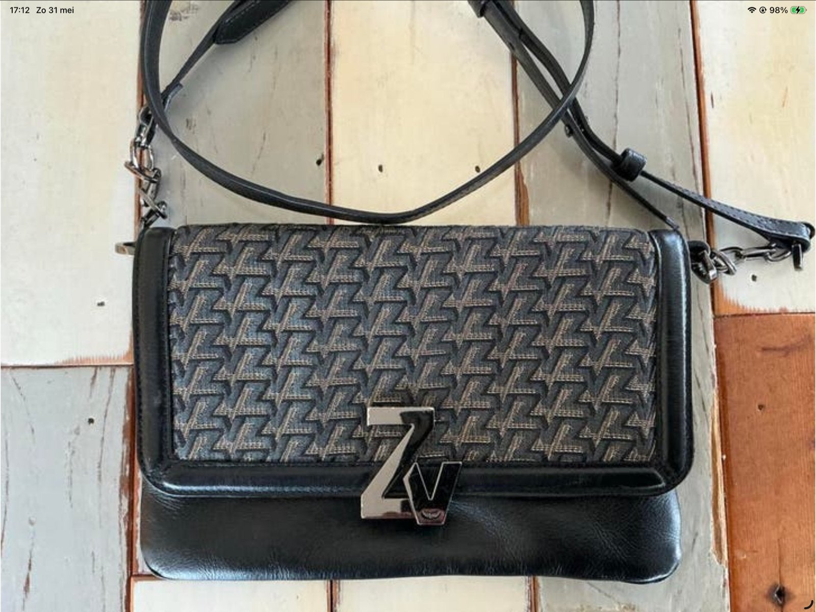 Zadig&Voltaire Leren Schoudertasje - Zwart, Sieraden, Tassen en Uiterlijk, Tassen | Schoudertassen, Overige merken, Zwart, Ophalen of Verzenden