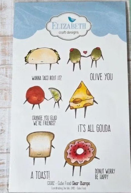 Elizabeth Craft Designs - Cute Food stamps + dies, Ophalen of Verzenden, Nieuw, Frame of Mal, Overige merken
