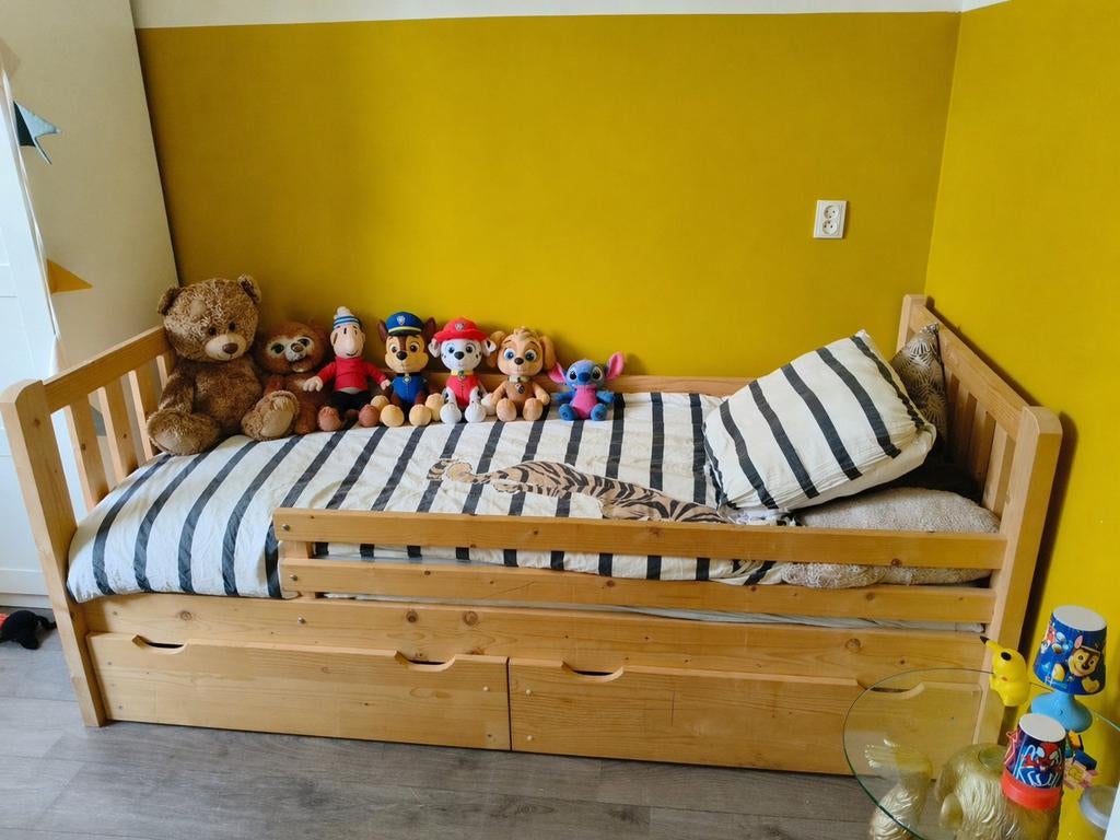 Rockwool eenpersoonsbed 90x200cm met lattenbodem, Ophalen, Gebruikt, 90 cm, Eenpersoons