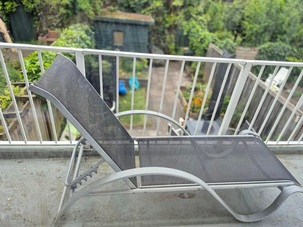 Ergonomische, design verstelbare ligstoel voor buiten, Tuin en Terras, Ophalen, Gebruikt, Textileen, Verstelbaar